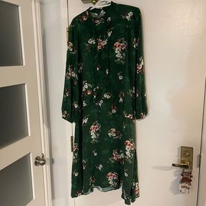 H&M green floral maxi dress